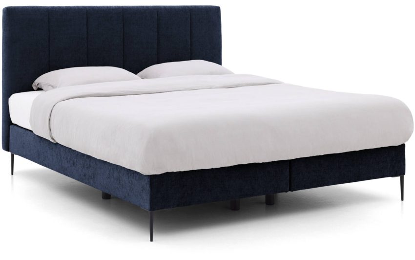 Goossens Boxspring Ease Solid Incl. Matras, Vlak 140 x 200 cm (=2x 70 x 200 cm) met hoofdbord + 2x matras shapes 1